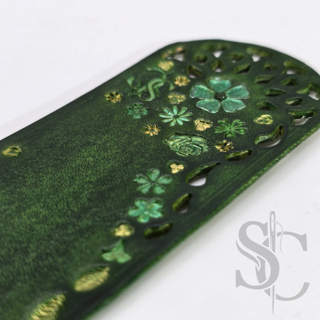 Marque page fleur vert