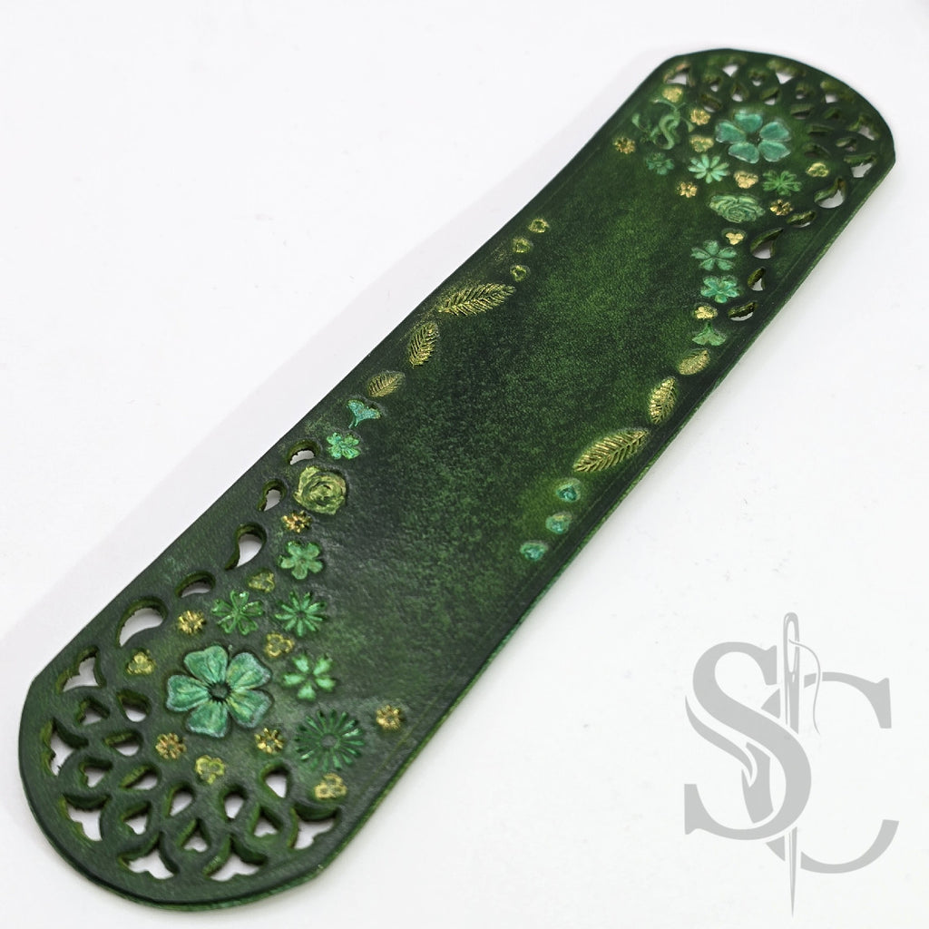 Marque page fleur vert