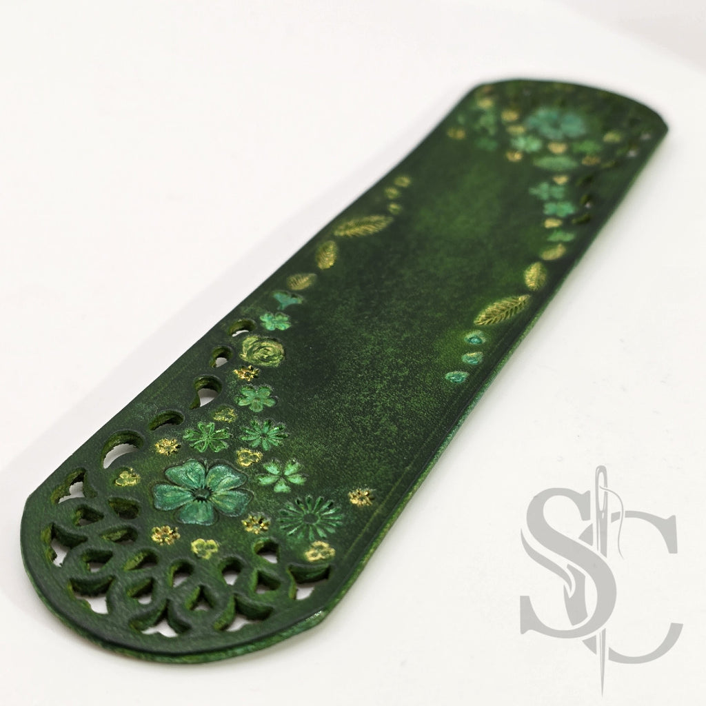Marque page fleur vert
