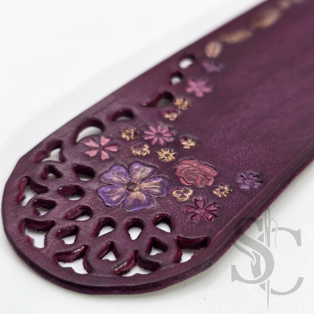 Marque page fleur violet