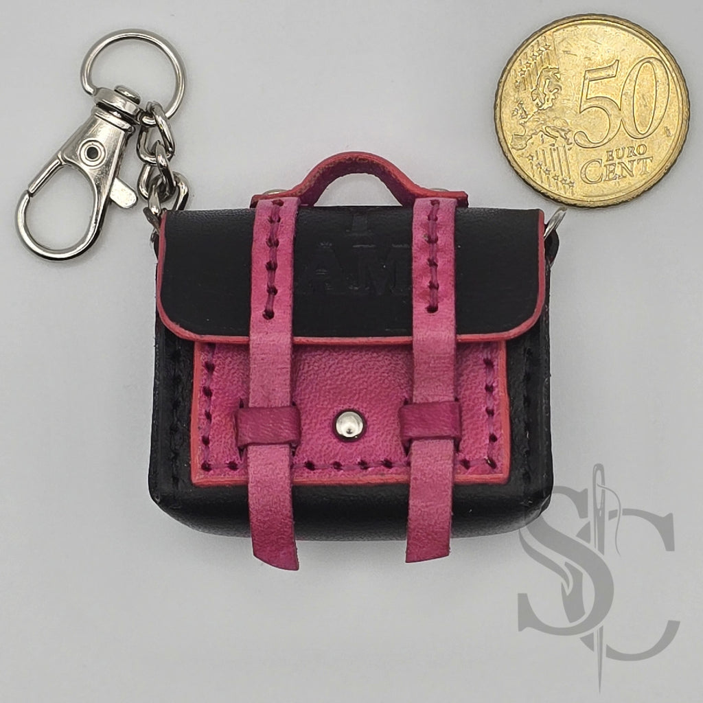 Mini Porte-Clés Cartable "Rock Fuchsia"