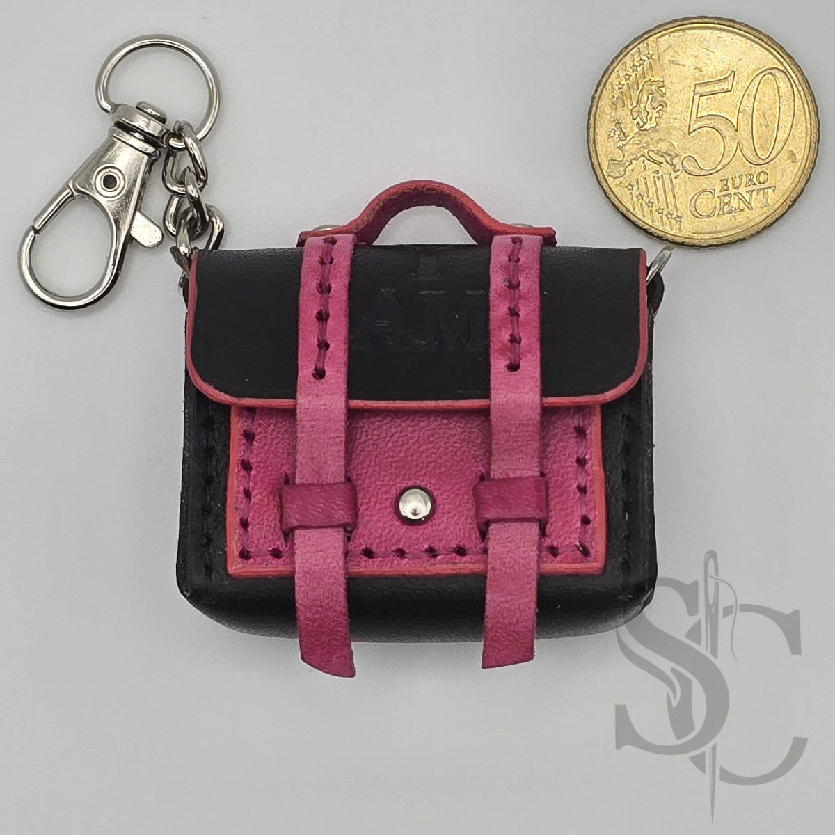 Mini Porte-Clés Cartable "Rock Fuchsia"