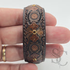 Bracelet Manchette "Strass et fleurs"