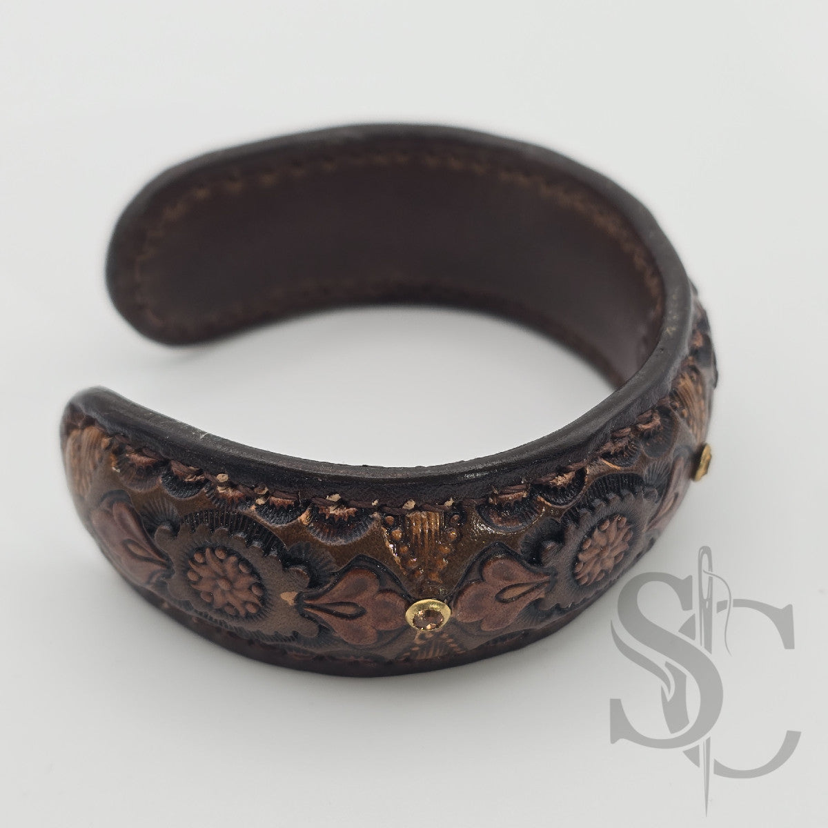 Bracelet Manchette "Strass et fleurs"