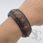 Bracelet Manchette "Strass et fleurs"