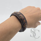 Bracelet Manchette "Strass et fleurs"