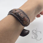 Bracelet Manchette "Strass et fleurs"