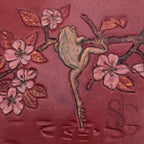 Portefeuille "Grenouille Fleurie" - Cuir Rouge Passion