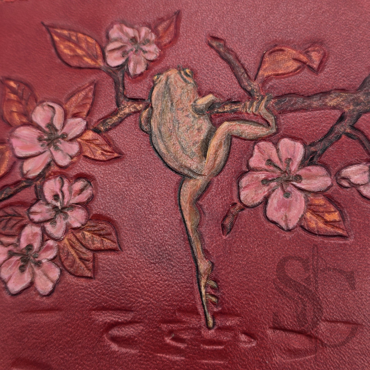 Portefeuille "Grenouille Fleurie" - Cuir Rouge Passion
