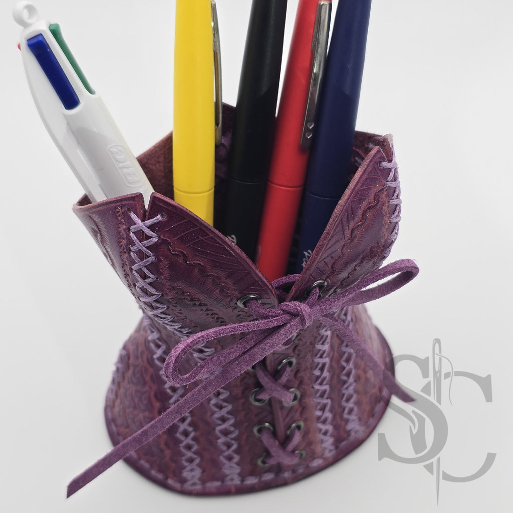 Porte-Crayons "Corset Baroque" - Violet Pourpre