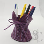 Porte-Crayons "Corset Baroque" - Violet Pourpre