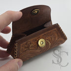 Porte-Monnaie "Rêve de fleurs" - Cuir Cognac