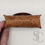 Porte-Monnaie "Rêve de fleurs" - Cuir Cognac