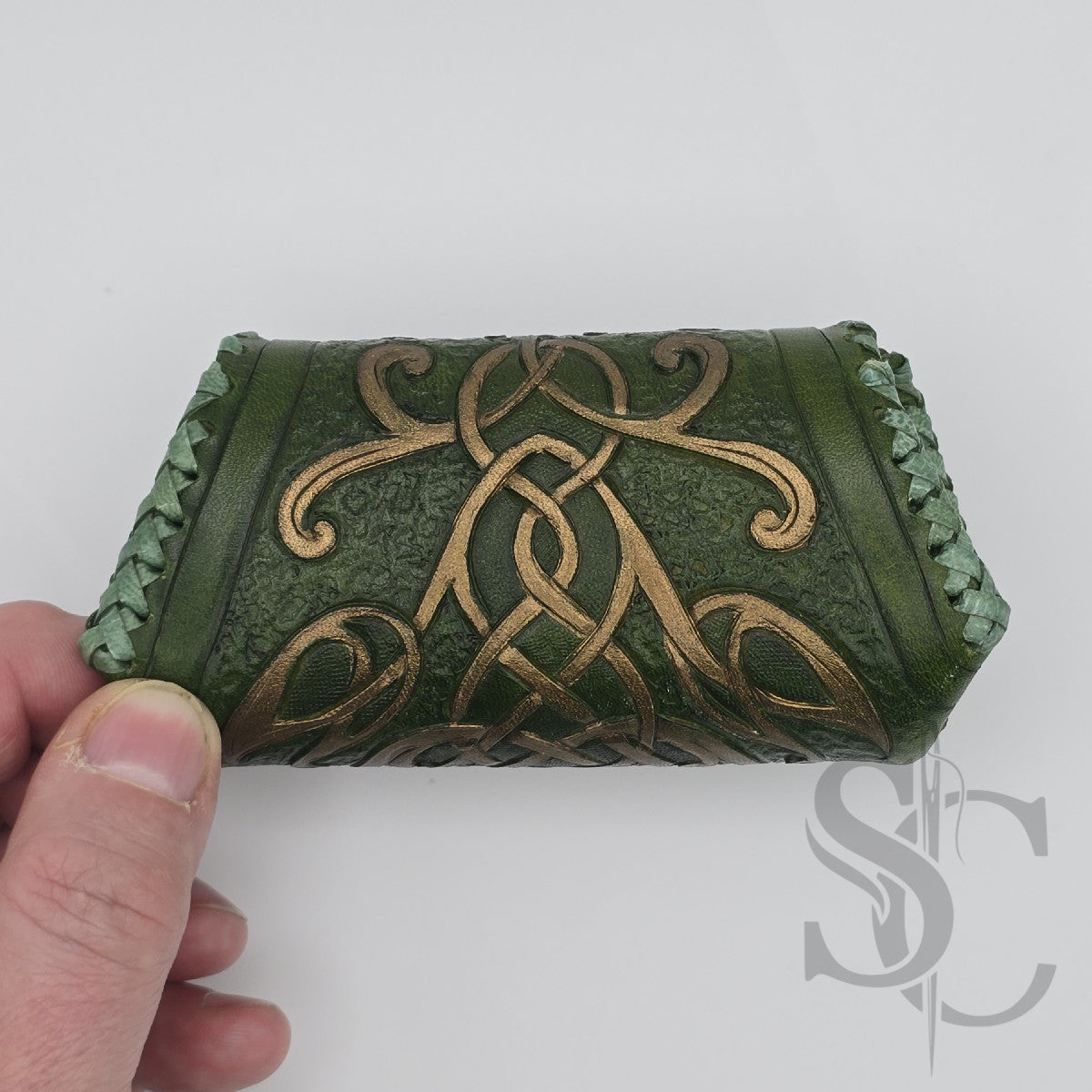 Porte-Monnaie "Celtique doré" - Vert Médiéval