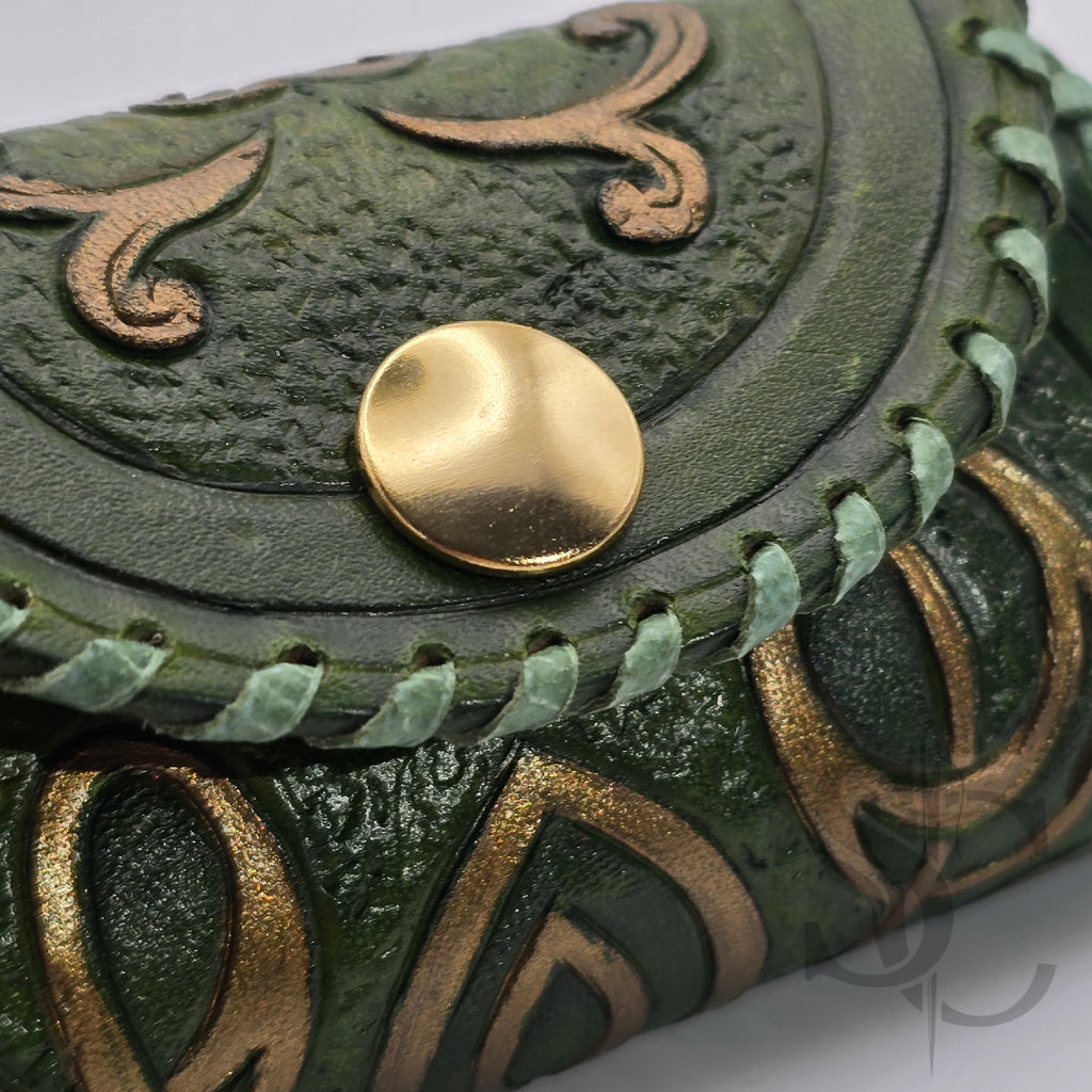 Porte-Monnaie "Celtique doré" - Vert Médiéval