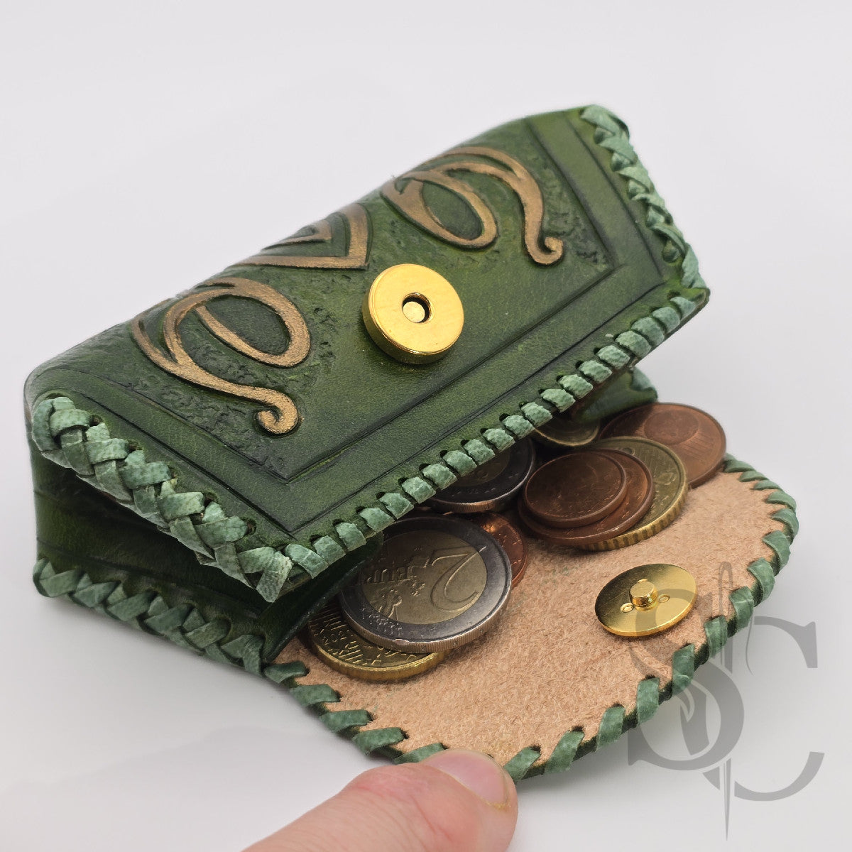 Porte-Monnaie "Celtique doré" - Vert Médiéval