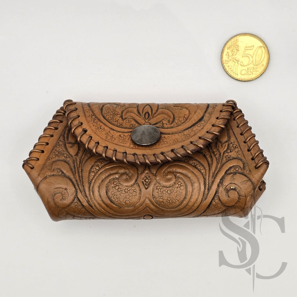 Porte-Monnaie "Cerisier en fleurs" - Cuir Naturel