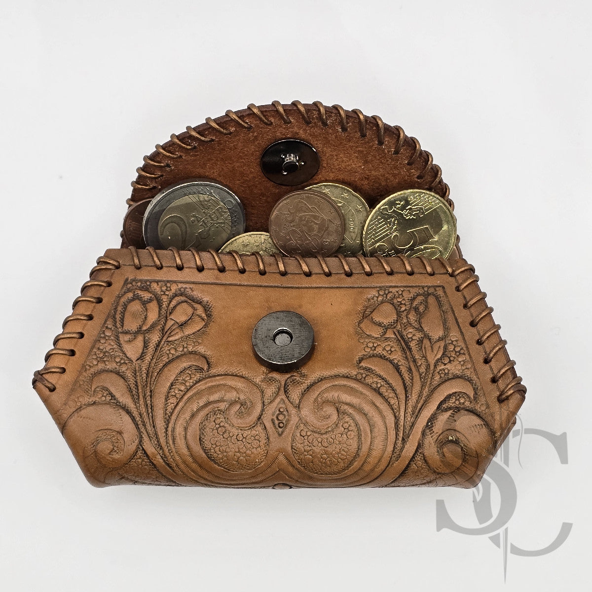 Porte-Monnaie "Cerisier en fleurs" - Cuir Naturel