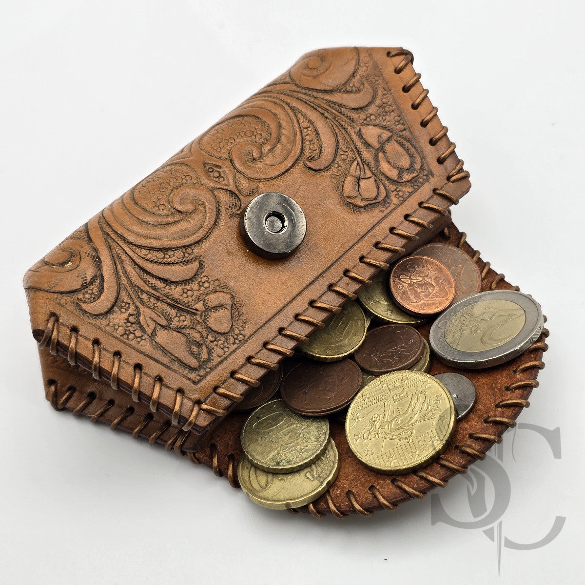 Porte-Monnaie "Cerisier en fleurs" - Cuir Naturel