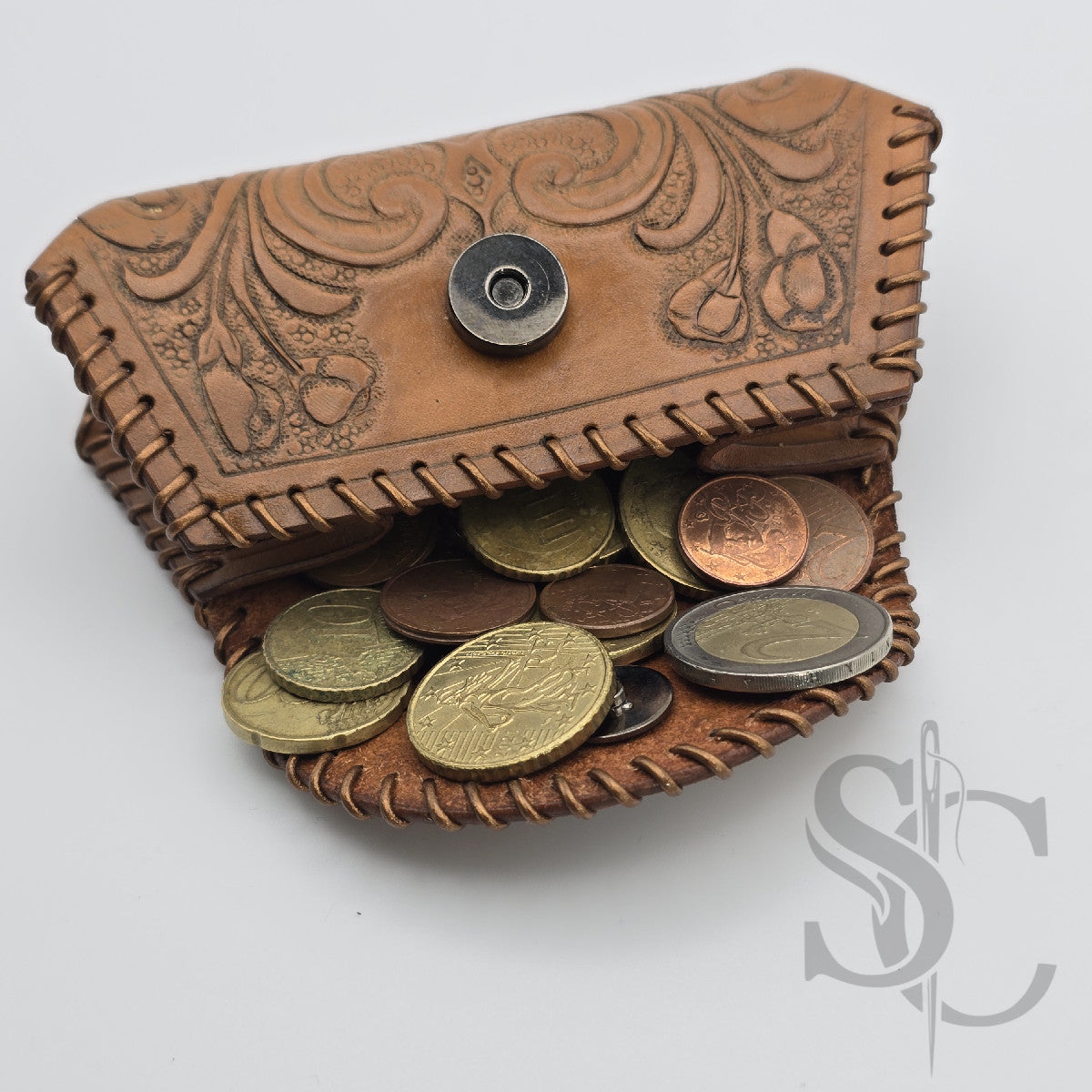 Porte-Monnaie "Cerisier en fleurs" - Cuir Naturel