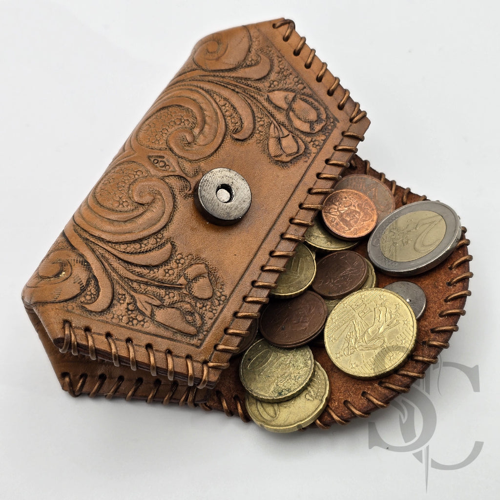 Porte-Monnaie "Cerisier en fleurs" - Cuir Naturel