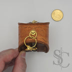 Porte-Monnaie rond "Goutte Nomade" - Cuir Cognac