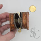 Porte-Monnaie rond "Goutte Nomade" - Cuir Cognac
