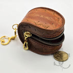 Porte-Monnaie rond "Goutte Nomade" - Cuir Cognac
