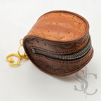 Porte-Monnaie rond "Goutte Nomade" - Cuir Cognac