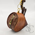 Porte-Monnaie rond "Goutte Nomade" - Cuir Cognac