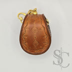 Porte-Monnaie rond "Goutte Nomade" - Cuir Cognac