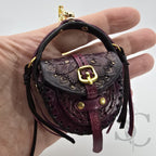 Porte-Clés Mini-Sac "Bohème pourpre" - Pourpre & Or