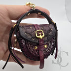 Porte-Clés Mini-Sac "Bohème pourpre" - Pourpre & Or