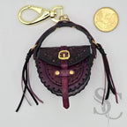 Porte-Clés Mini-Sac "Bohème pourpre" - Pourpre & Or