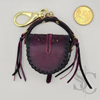 Porte-Clés Mini-Sac "Bohème pourpre" - Pourpre & Or
