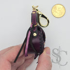 Porte-Clés Mini-Sac "Bohème pourpre" - Pourpre & Or