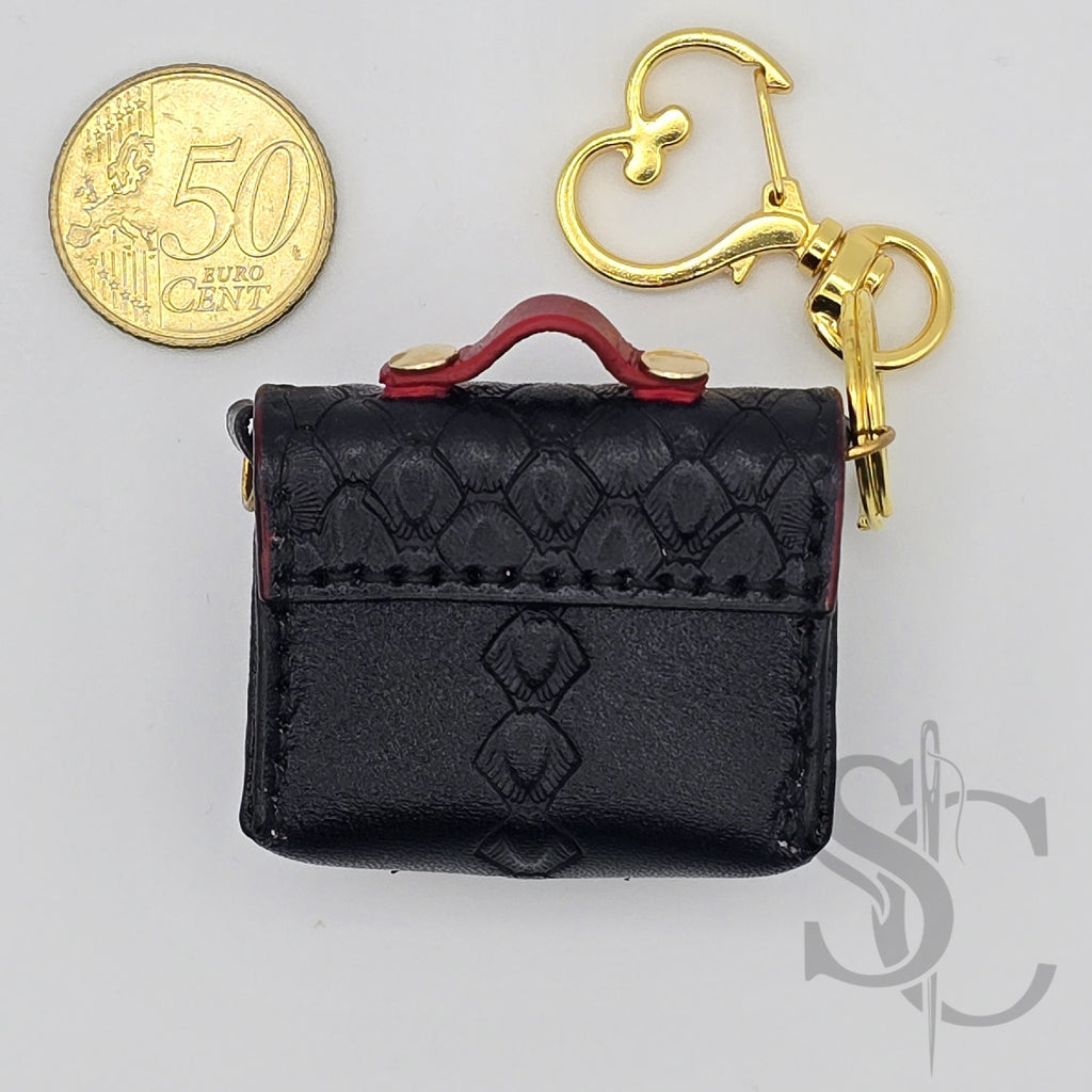 Porte-Clés Mini Cartable - Noir & Rouge Intense