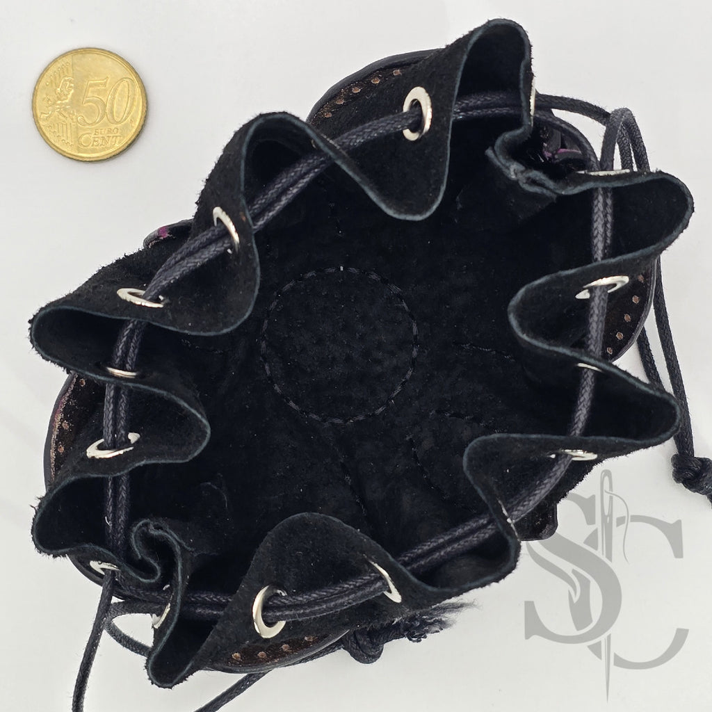 Bourse en cuir "Comme une fleur"