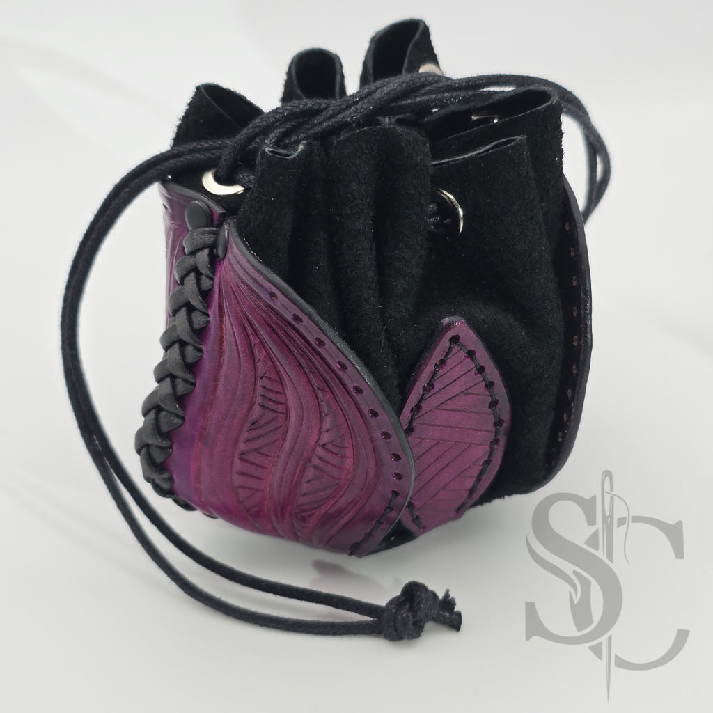 Bourse en cuir "Comme une fleur"