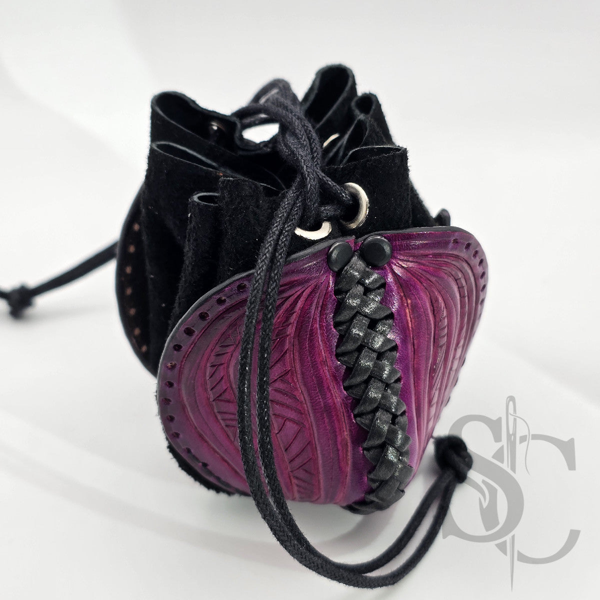 Bourse en cuir "Comme une fleur"