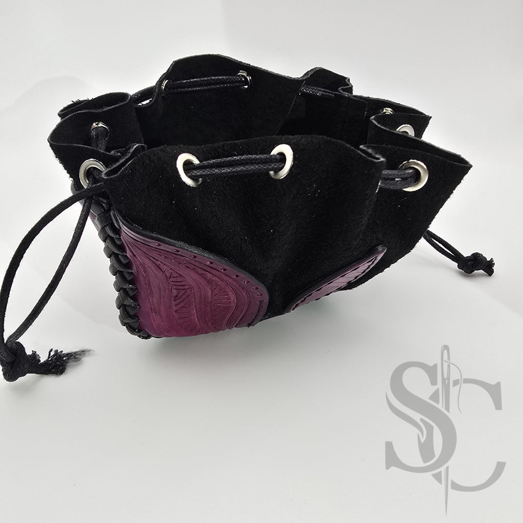 Bourse en cuir "Comme une fleur"