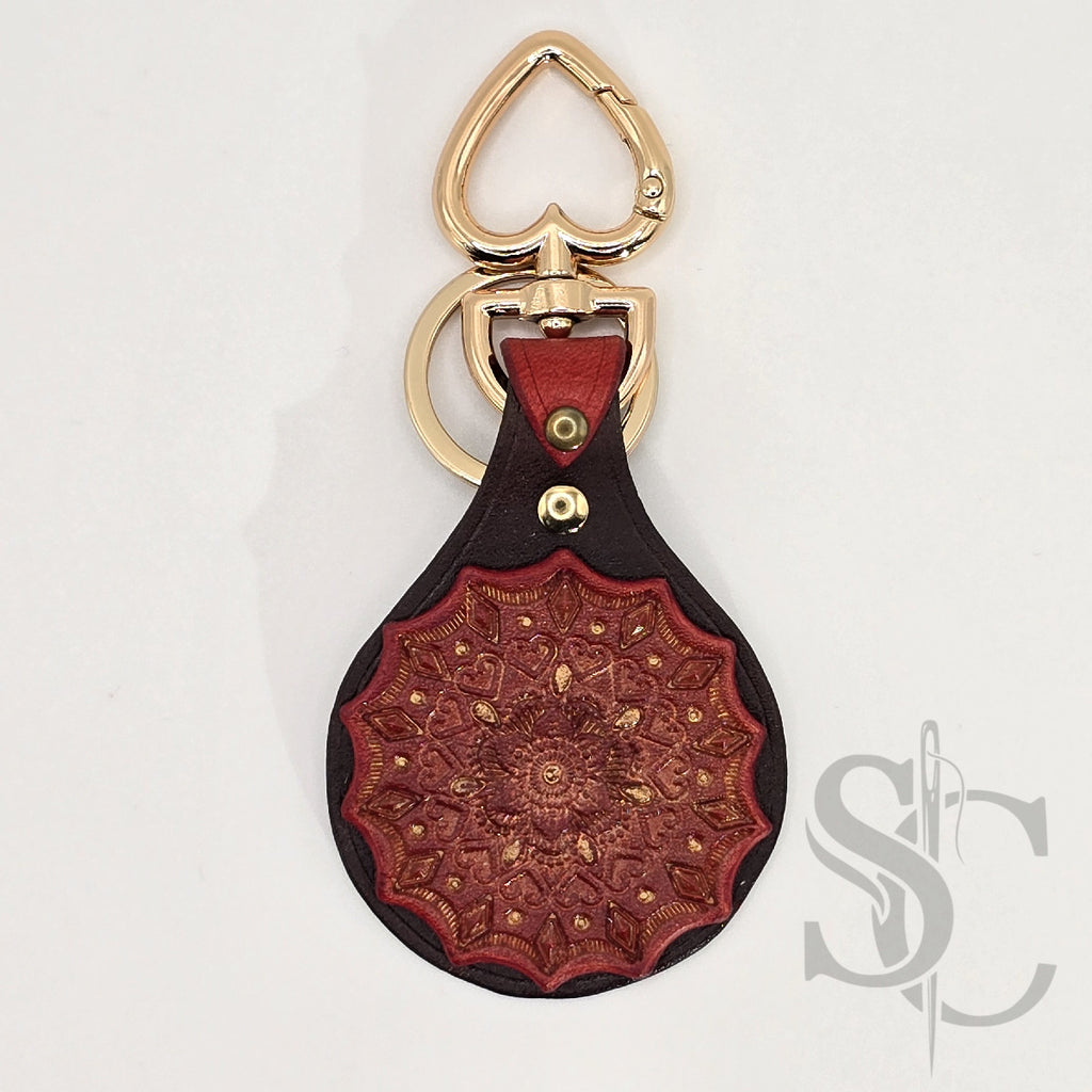 Porte-Clés Mandala "Cœur de Rubis"