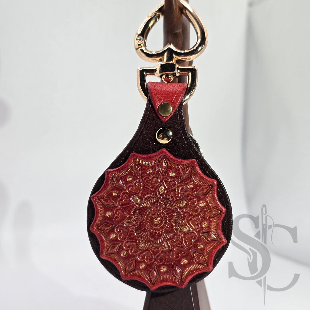Porte-Clés Mandala "Cœur de Rubis"