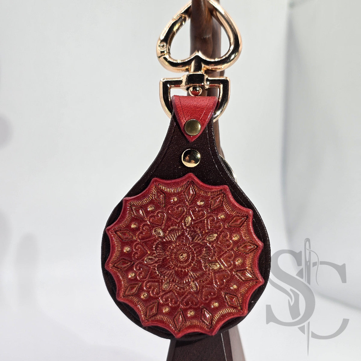 Porte-Clés Mandala "Cœur de Rubis"
