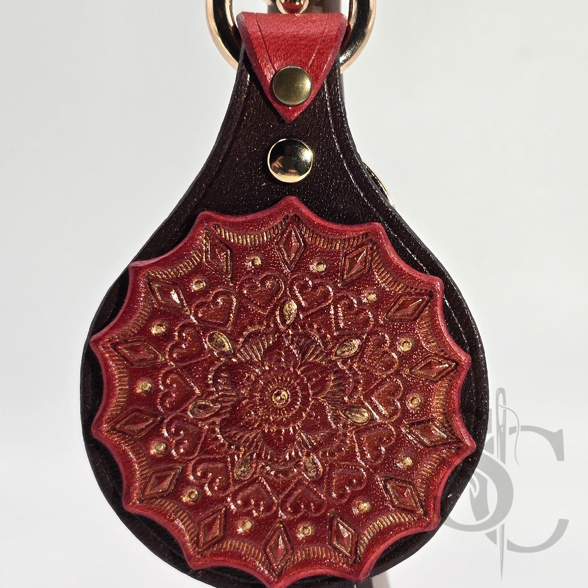 Porte-Clés Mandala "Cœur de Rubis"