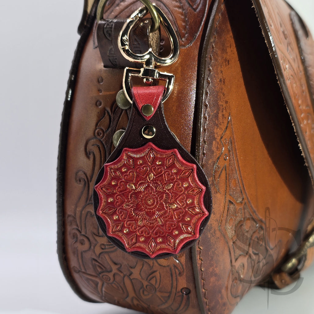 Porte-Clés Mandala "Cœur de Rubis"