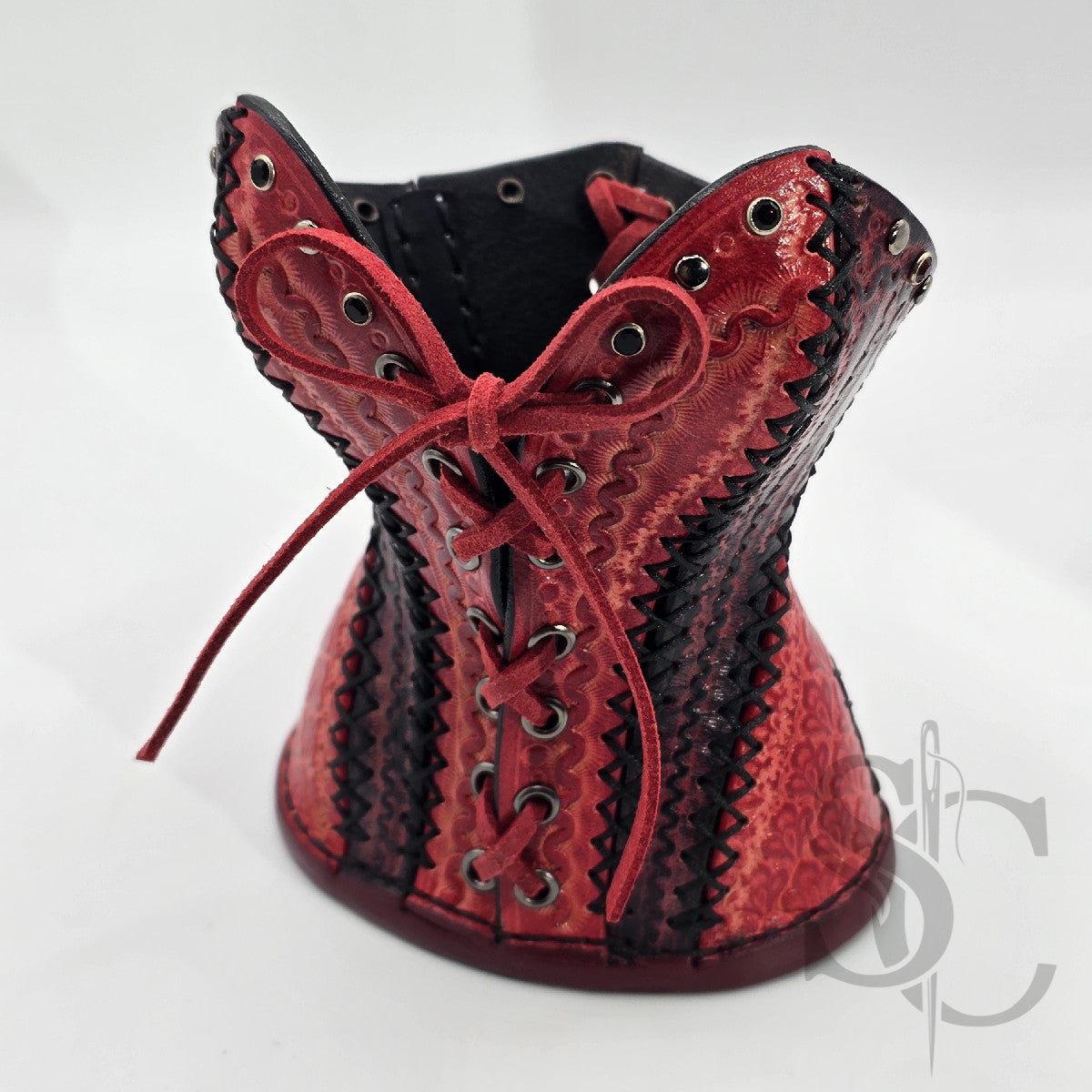 Porte-Crayons "Corset Baroque" - Rouge et noir