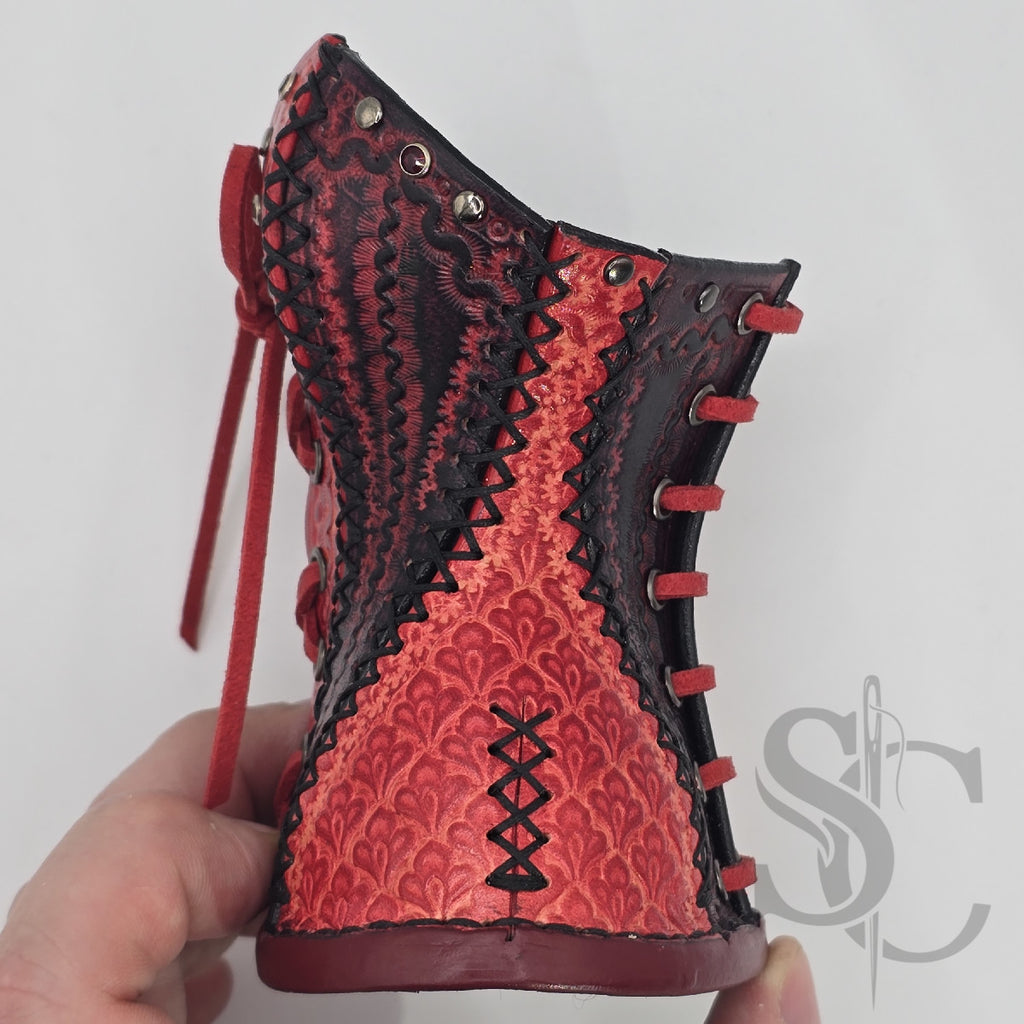 Porte-Crayons "Corset Baroque" - Rouge et noir
