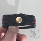 Bracelet 3 brins violet et doré