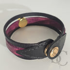 Bracelet 3 brins violet et doré